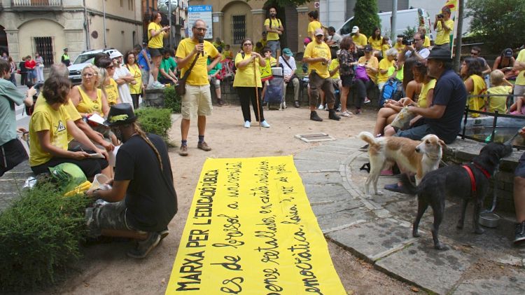 Els actes d'inici de la marxa han comptat amb una manfiestació per Ribes de Freser © ACN