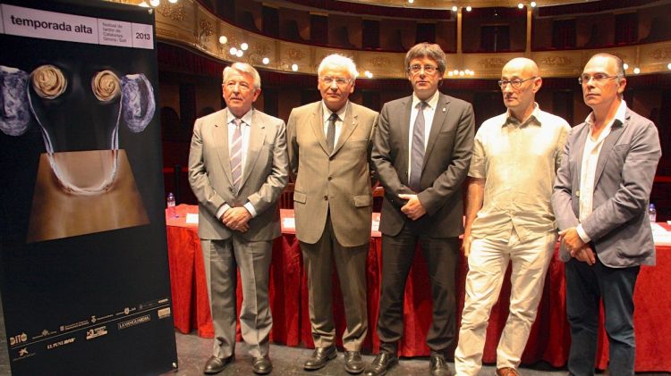 D'esquerra a dreta: Xavier Soy, Ferran Mascarell, Carles Puigdemont, Salvador Sunyer i Jaume Torramadé © ACN