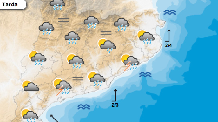 Predicció per aquest dissabte a la tarda © Meteo.cat