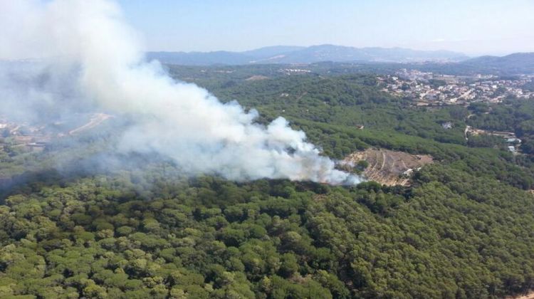 Imatge aèria de l'incendi © Bombers de la Generalitat