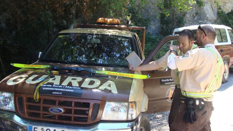 La patrulla de Guardes Rurals que van enxampar els dos presumptes caçadors furtius © ACN