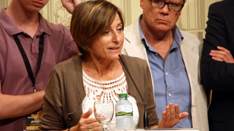 Forcadell en al roda de premsa posterior a la reunió amb el president de la Generalitat © ACN