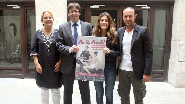 D'esquerra a dreta: Imma Fuyà, Carles Puigdemont, Mireia Vidal i Toni Claro © ACN