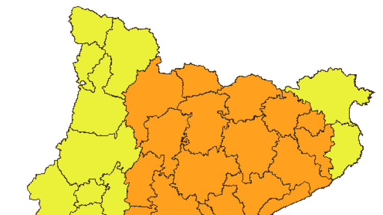 Zones afectades per l'alerta de risc d'inundacions © SMC