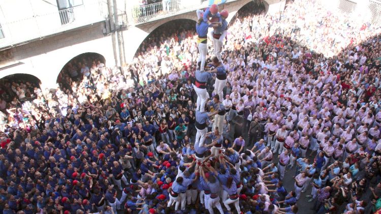 Els Marrecs de Salt han aconseguit per primera vegada descarregar la torre de 8 amb folre © ACN