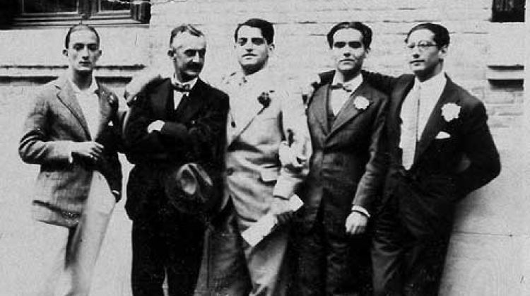 Salvador Dalí, Jose Moreno Villa, Luis Buñuel, Federico Garcia Lorca, Jose Antonio Rubio a Madrid (1926)