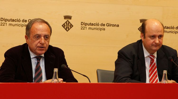 Joan Giraut, president de la Diputació de Girona, i Pau Herrera, president d'AED © Miquel Millán