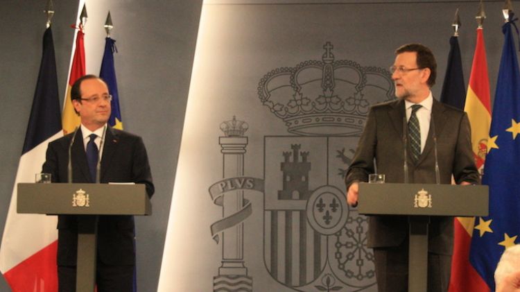 Rajoy i Hollande, en roda de premsa després de la cimera hispano-francesa © ACN