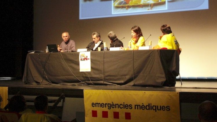 Un moment de la jornada que s'ha fet aquesta dimecres al teatre La Cate de Figueres © ACN