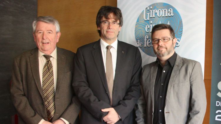 Xavier Soy, Carles Puigdemont i Xavier Pascual © ACN