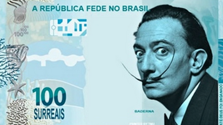 Un bitllet de 100 surreais amb el rostre de Salvador Dalí