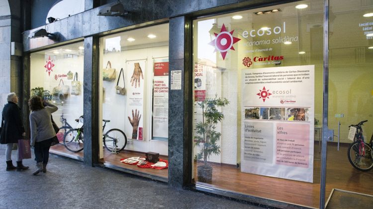 La botiga de l'entitat Ecosol que Cáritas Diocesana de Girona va mantenir oberta dos mesos © ACN