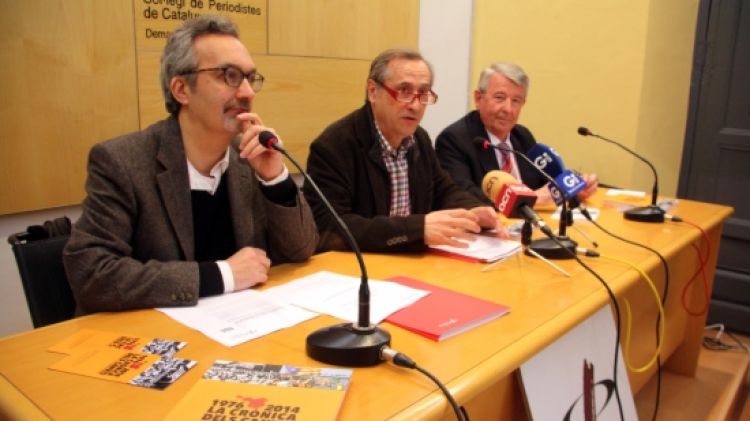 D'esquerra a dreta: Enric Pujol, Narcís Genís i Xavier Soy © ACN