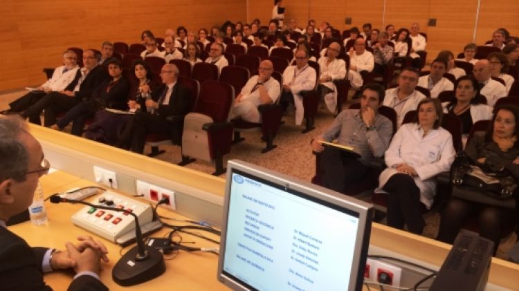 Un instant durant la sessió de Balanç de la Gestió de l'IAS a l'Hospital Santa Caterina de Salt © ACN