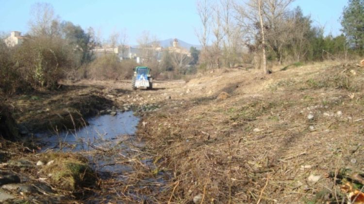 Aspecte de la llera del riu Fluvià a Argelaguer on s'ha fet la prova pilot