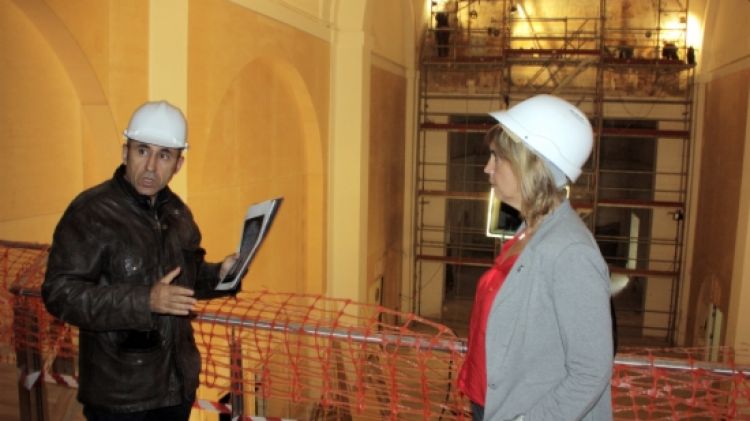 El gerent d'Urbanisme, Xavier Ludevid, i l'alcaldessa de Figueres, Marta Felip a la visita d'obres © ACN