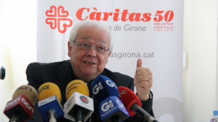 El bisbe de Girona, Franscesc Pardo, durant la presentació de la memòria 2013 © ACN