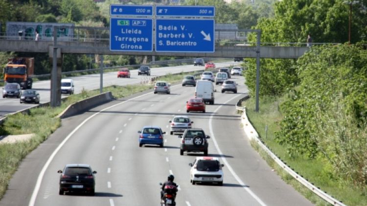 Vehicles transitant a la C-58 en direcció al Vallès Occidental i l'enllaç amb l'AP-7