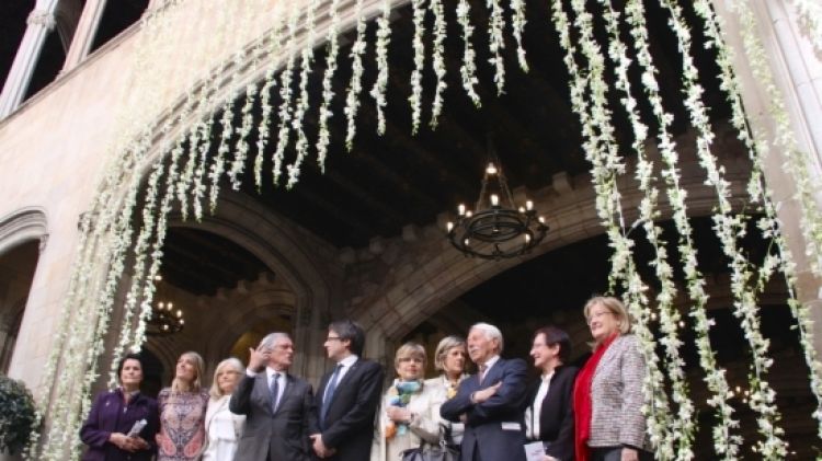 El Pati de l'Ajuntament de Barcelona és un dels espais guarnits © ACN