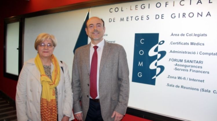 Josep Vilaplana acompanyat per Carme Busquets, que va de secretària a la candidatura © ACN