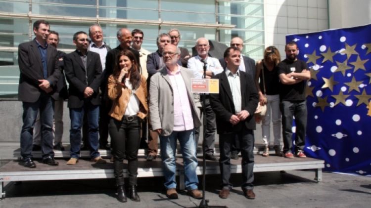 Els membres de la coalició d'Esquerra Republicana, NECat i Catalunya Sí © ACN