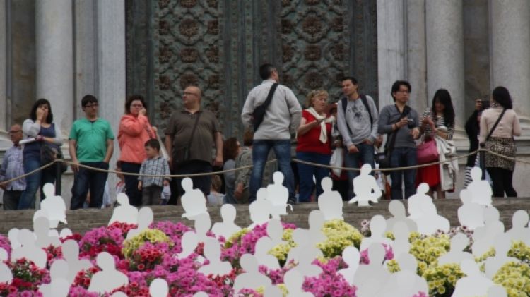 Un dels muntatges més visitats és, tradicionalment, el de les escales de la Catedral (arxiu) © ACN